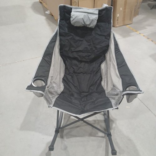2PK SUNNYFEEL HEAVY-DUTY OVERSIZED PADDED ROCKING CAMPING CHAIR WITH CARRY BAG - 500LBS MAX/CAP -GREY - (MODEL: AC2026D) image 5