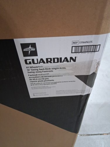 MEDLINE GUARDIAN K1 WHEELCHAIR - 300LB CAP - BLACK (MODEL: K1166N22S) image 4