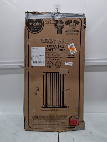 REGALO EASY STEP extra tall WALK-THRU METAL SAFETY GATE - 36" x 29" - 36.5" - WHITE (MODEL: 1166HDS) image 2
