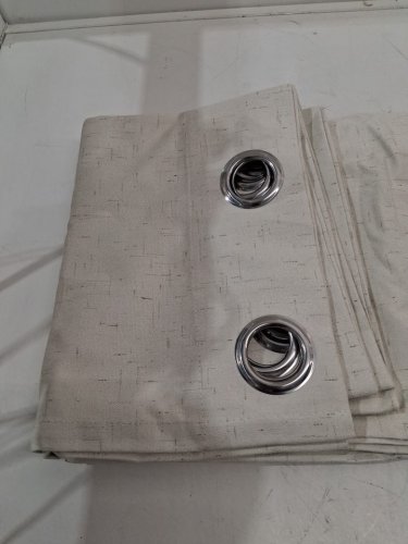 1 panel faux linen grommet curtains - 96" x 50" light sand image 2