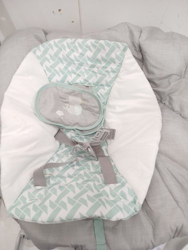 INGENUITY 3-IN-1 KEEP COZY GROW WITH ME VIBRATING BABY BOUNCER, ROCKER & CHAIR - 40LBS CAPACITY - WEAVER THEME GREY/WHITE/GREEN (MODEL: ‎12428) image 4