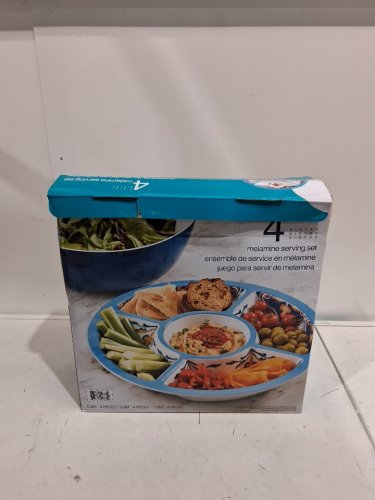 4PC PANDEX MELAMINE SERVING SET, BLUE PATTERN (MODEL:1901790) image 2