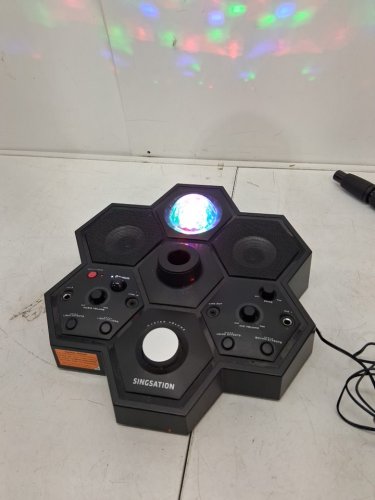 singsation all-in-one karaoke system with bluetooth, rbg led lights & 2 microphones - black (model: spka710) image 7
