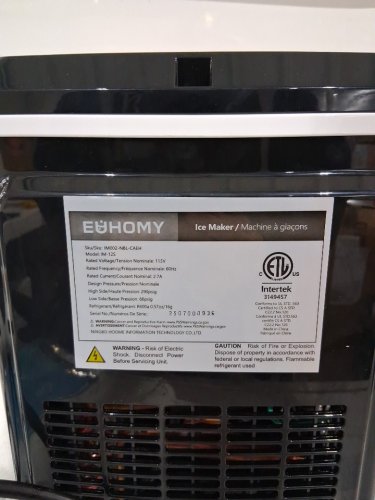Euhomy Countertop Nugget Ice Maker - Makes 26lbs in a day - black (Model: IM002-NBL-CAEH) image 5