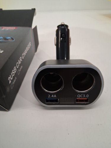 TWO USB ports Car Charger Cigarette Lighter Splitter Adapter 120W - black image 4
