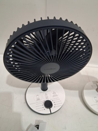 2PC LUMENA FAN STAND 4 CORDLESS DESK FANS - 4 SPEEDS, OSCILLATION - WHITE & NAVY BLUE (MODEL: 1796327) image 4