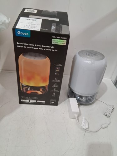 govee table lamp 2 pro x sound by jbl - 13.39" x 7.28" x 7.28" - up to 4.5hr playback - 100+ light settings -  white/silver (model: 2037930/H6020GF1 image 2