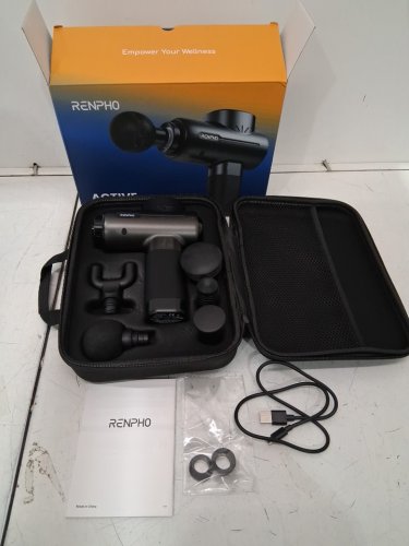 7pc renpho active Deep percussion 5 speed wireless power massage gun - BLACK (model: rp-gm171-n1) image 3