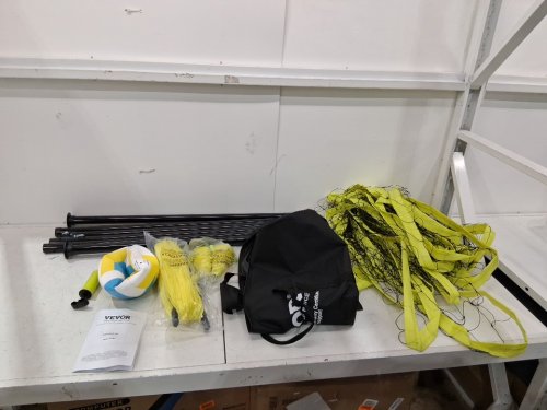 Outdoor Portable Volleyball Net System, Adjustable Height Steel Poles with PVc Volleyball, Pump, Carrying Bag - 32ft x 8ft - yellow/black (model:JH-201) image 3