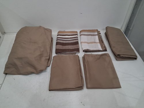 7PC Dobuyly Boho Comforter Set - Full - Brown/Striped image 3