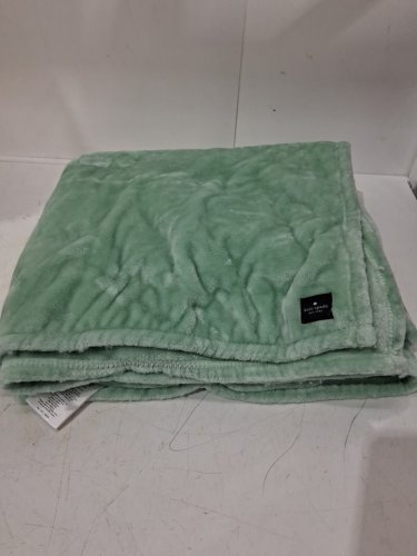 kate spade plush throw blanket - 60" x 70" - mint green (model: 1859162) image 2