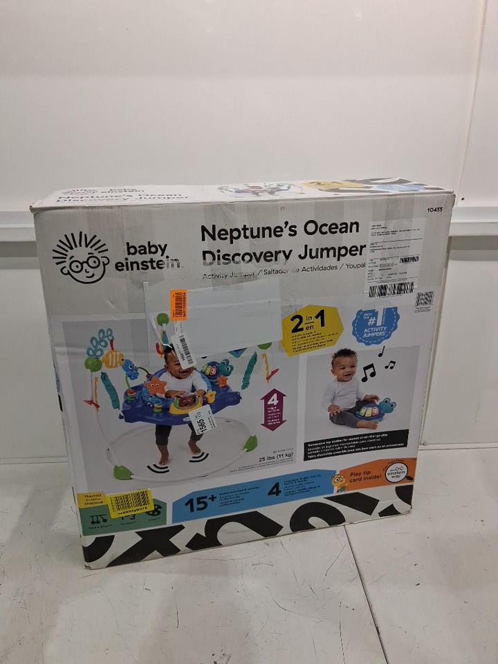 Baby Einstein Neptune's Ocean Discovery Jumper with Adjustable Height - 15+ multi-sensory toys/activities - 4 languages - Multi-colour (Model: 10455) image 2