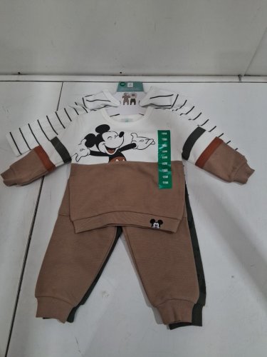 4pc boys Disney mickey mouse clothing set - 18m - green/white/brown image 3