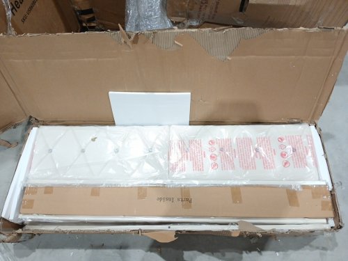 Upholstered Canopy Bed With Jewel Encrusted Headboard - Queen - White (Model: KLV -UP-290) image 4