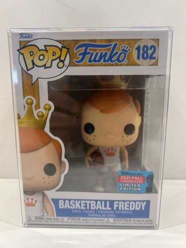 Funko pop! **2021 fall convention** Funko - basketball Freddy vinyl figure (#182) **plastic protector cover** image 2