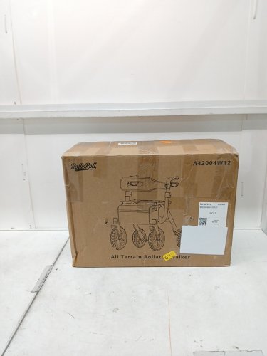 rollisroll All Terrain Rollator Walker with Seat, backrest & 12" Big Rubber Wheels - 300lbs capacity - gold/black (model: a42004w12) image 4