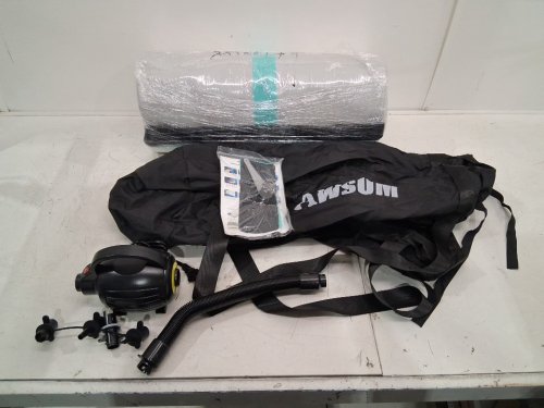 Awsum Inflatable gymnastics training mat with electric pump - 10ft x 3.3ft x 4" - Mint green/black/white image 3