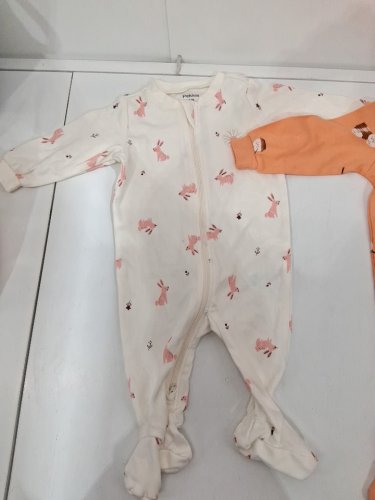 2 assorted baby ONESIES - 6m - WHITE/ORANGE image 3