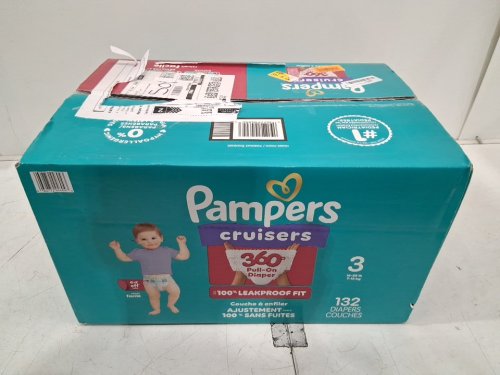 132PK PAMPERS CRUISERS 360° GAP-FREE FIT disposable baby DIAPERS - SIZE 3 (16-28LBS) image 2