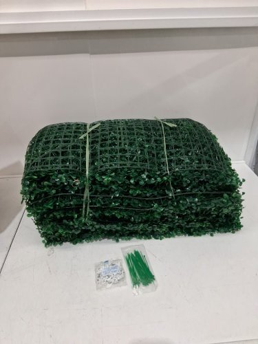 12pk Artificial Boxwood Hedge/grass Wall Panels - 23.5" x 16" - green image 3