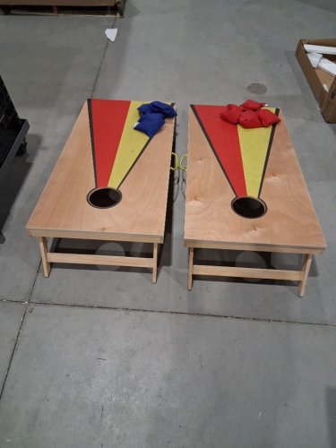 VEVOR Carry Case Portable Wood Corn Hole Toss Game Board with 8 Bean Bag - 2FT x 4FT - wood/yellow/red/black (MODEL: 4A-29-5) image 5