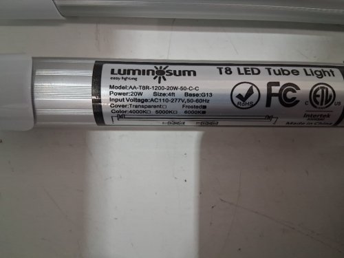 16PK LUMINOSUM T8 Dual-end Powered PIN LED TUBE Ballast Bypass Retrofit - 20W - 4000K - 48" - COOL WHITE (MODEL:AA-T8R-1200-20W-50-C-C) image 6