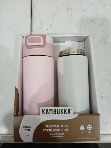 2PK Kambukka Water Bottle Mugs - 17OZ - Pink/Grey (Model: 2606617) image 2