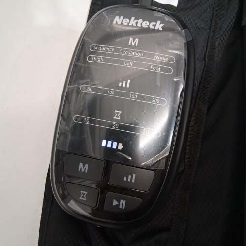 Nekteck Air Compression Cordless Full Zipper Leg Massagers - FOOT AND CALF MASSAGE MACHINE WITH CONTROLLER - BLACK (MODEL: FE-7204B) image 4