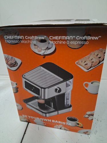 CHEFMAN CRAFTBREW 15-BAR PUMP DIGITAL ESPRESSO MAKER WITH STEAM WAND FOR LATTE & CAPPUCCINO - 1.5L - BLACK / SILVER (MODEL: RJ54-SS-15-D-AM) image 3