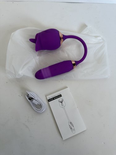Rose Tulip Telescopic G Spot Vibrator - Women's Sex Toy - Tongue Licking and 3 Speeds, 7 Frequencies, Vibrating Massage - purple (model: M8) image 4