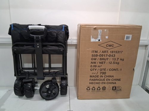 mac sports Extended Folding Wagon with Brakes - 36" x 21.6" x 22.7" - black/blue (model: 1815317) image 2