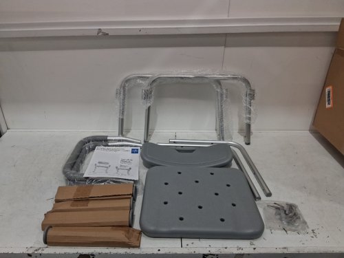 MEDLINE GUARDIAN BATH CHAIR WITH BACK AND ARMS - 350LB CAP - GREY (MODEL: G2-100KHX1) image 3