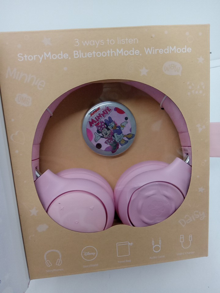 onanoff Disney StoryPhones bluetooth headphones with built-in mic for audio stories, music and educational content - compatible with ios/android - pink Minnie Mouse Bundle (model:ON-STORYPH-DIS-PINK) image 5