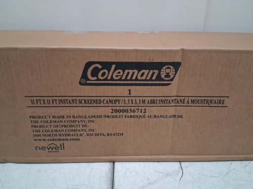 COLEMAN SCREENED CANOPY TENT WITH INSTANT SETUP - 11FT X 11FT - BACK HOME SCREENHOUSE SETS UP IN 60 SECONDS - GREY/BLACK (MODEL: 20191016) image 3