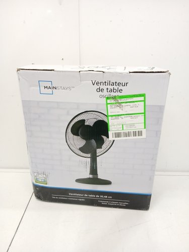 MAINSTAYS 3-SPEED STATIONARY/OSCILLATING TABLE FAN - 12" - BLACK (MODEL: TF3-30E) image 2