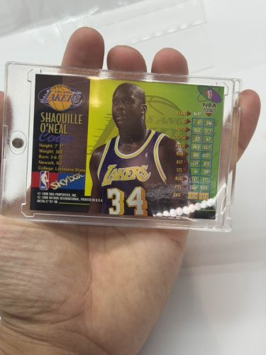 Skybox 1997-98 Leaf Metal Shaquille O'Neal Card #1 image 3
