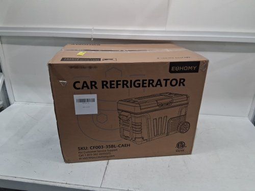 EUHOMY PORTABLE CAR REFRIGERATOR WITH WHEELS - 12V, 35L CAPACITY - BLACK (MODEL: CF003-35BL-caeh) image 2