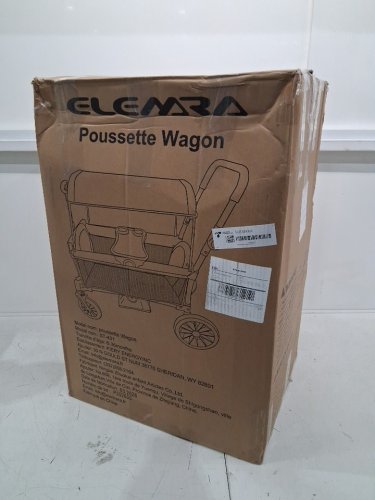 ELEMARA Foldable Stroller Wagon for 2 Kids - 110LBS max 48" x 17" x 40" - black - (model: st-401) image 2