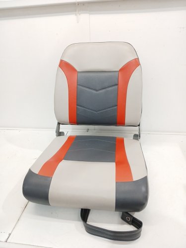 Tourney Special Boat Seat - 17.5" x 17" x 22" - Orange/Grey image 3