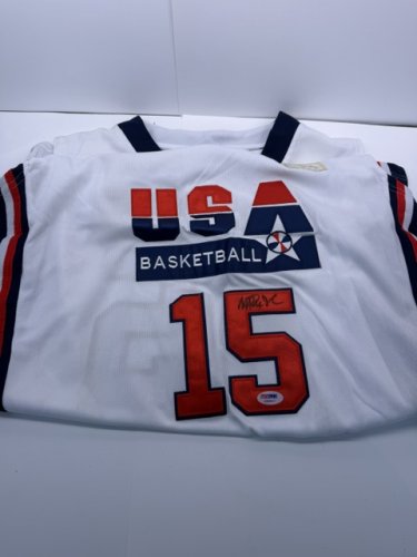 SIGNED MAGIC JOHNSON USA NIKE BASKETBALL JERSEY With PSA COA certificate image 4