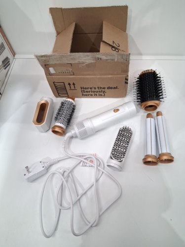 7pc blow dryer brush with curling wands - white (model: wt-622) image 2