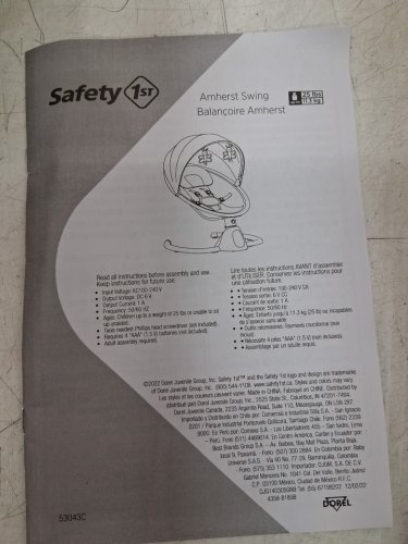 Safety 1st Amherst baby Swing with bluetooth with digital touch screen & remote control - Santorini Light/cream/white (model: 53043CSAT) image 5