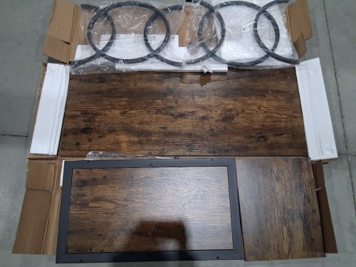 GiftGo Rustic 3-Tier Coffee Table with Storage Shelves - 47" - rustic brown image 6