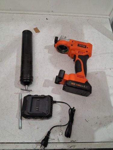 VEVOR Cordless Grease Gun with 2.0 Ah Battery & LED Light -  8000 PSI Max Pressure - 20V - orange (model:LD-821B) image 5