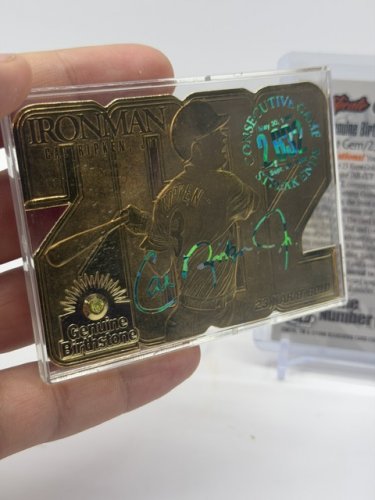 GENUINE BIRTHSTONE 23KT GOLD CAL RIPKEN JR IRONMAN CARD PERIOD OF GEM LIMITED EDITION #2411/2632 image 4