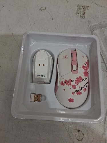 DAREU Wireless Gaming Mouse - 12,000DPI - 12G - SAKURA FLOWER/WHITE/PINK - (MODEL: EM901) image 3