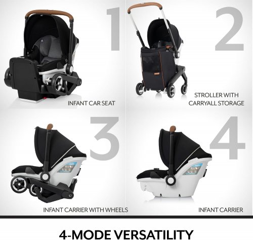 evenflo gold 2-IN-1 shyft dualride sensorsafe Carryall Storage car seat & stroller combo - 35lbS max weight - onyx / black - (model: 37312310c) image 3