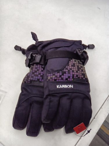 1pr KIDS KARBON WATER PROOF WINTER GLOVES - medium - BLACK / purple  - (STYLE:1896068) image 2