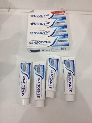4PK SENSODYNE TRIPLE CLEANING TOOTHPASTE - WHITENING plus tartar fighting - 145ML/EACH image 2