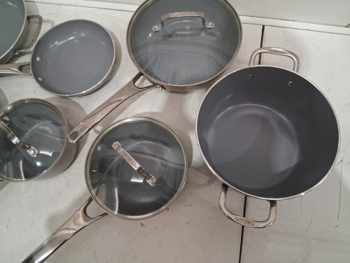 11pc Cuisinart Artisan Elite Pro Forged Aluminium Cookware  - assorted sizes - Stainless Steel Silver(model: 1981675) image 4